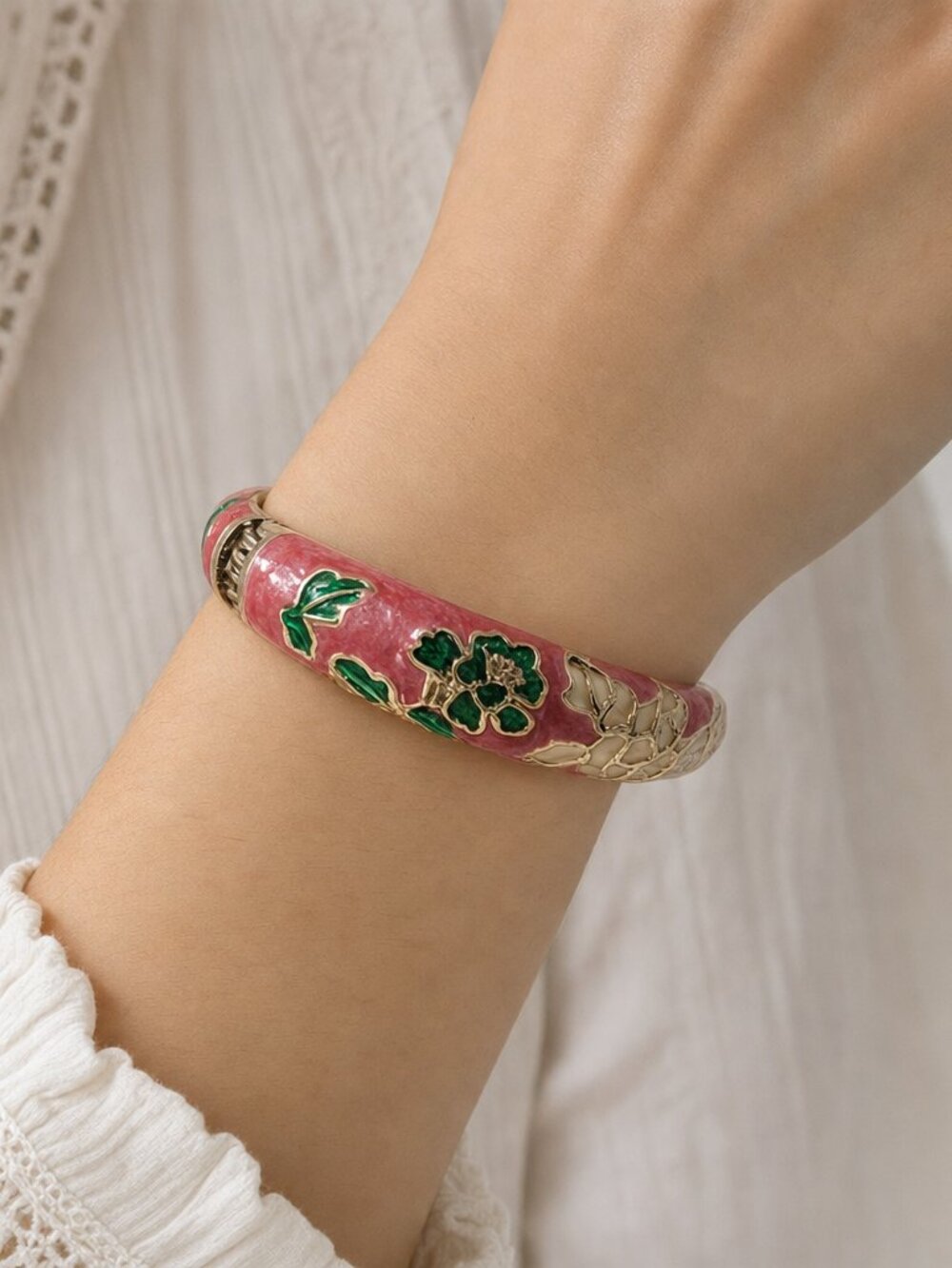 Cloisonne Bracelet Clamp Bracelet